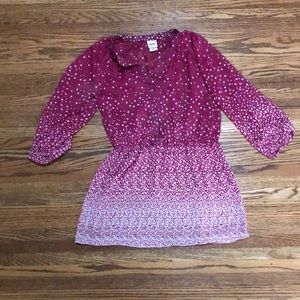 Pink and white polka dot shirt